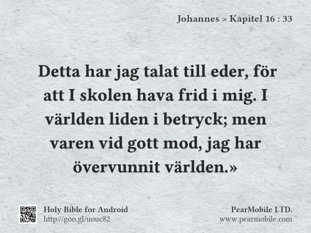 Johannes, Kapitel 16:33